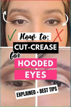 Hooded eyes? I got you! I am a Hooded eye makeup artist and makeup expert that is also obsessed with hooded eye makeup tricks. Here's exactly what I do to get the perfect cut crease eyeshadow on Hooded eyes, hooded eyelids, droopy eyelids, droopy eyes, fallen eyes, aging eyes makeup tips Make Up For Eyelid Fallen, Eyeshadow For Droopy Eyelids, Smokey Makeup For Hooded Eyes, Smokey Eye For Hooded Blue Eyes, Fall Hooded Eye Makeup, Brown Eyes Hooded Makeup, How To Do A Smokey Eye On Hooded Eyes, Hooded Eye Makeup Diagram, Eyeshadow Looks For Brown Hooded Eyes