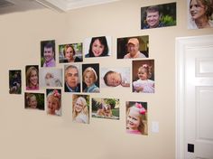 a wall with many different pictures on it