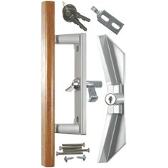 an image of a door handle and latch set with keyed alike hardware on white background