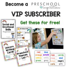 the back to school poster with text that reads become a preschooler and get these for free