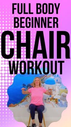 This 30 minute full body beginner chair workout includes cardio, strength, posture & flexibility exercises. It's a well-rounded program for anyone needing a seated workout. Seated Yoga Stretches, Pilates For Seniors Chair Exercises, Cardio Chair Workout, Senior Chair Workouts, 30 Day Chair Yoga For Seniors, Chair Exercises For Beginners, Seated Chair Yoga For Seniors, Chair Exercises With Weights, Beginner Chair Yoga