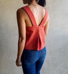 Linen top / sleeveless top / linen clothing / women casual clothing / minimal top with straps / wide Minimal Top, Womens Jumpsuits Casual, Linen Crop Top, Linen Crops, Linen Clothing, Top Tank, Overalls Women, Casual Clothing, Top Sleeveless