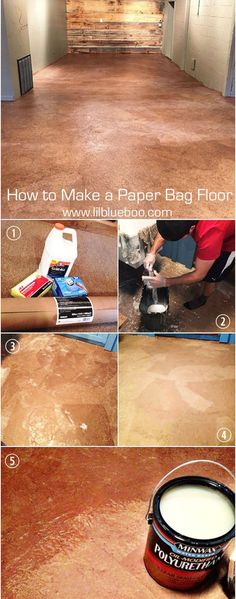 how to make a paper bag floor with paint and glue - step by step instructions