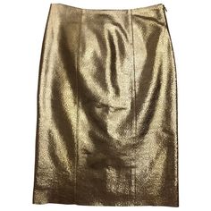 Authentic Bottega Veneta Size 44 Stunning Gold Leather Skirt. I Fit This When I Was A Size 8/10 In American Sizes, Leaning More Towards 8. I Have Not Been Able To Fit This In Years Worn Only Once. Has Some Slight Natural Leather Aging Look. Has Been Professionally Specialty Cleaned. Trust Me This Is A Stunner! Women Skirts Midi, Gold Leather, Trust Me, Natural Leather, Bottega Veneta, Leather Skirt, Midi Skirt, Womens Skirt, Skirt