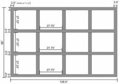 a drawing of a garage door with measurements