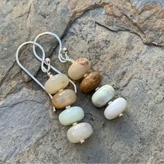 Colorful Natural Stone Beads Decor Dangle Earrings Retro Bohemian Style Zinc Alloy Jewelry Daily Casual Stack Earrings, Handmade Turquoise Earrings, Beads Decor, Wire Wrapped Jewelry Diy, Retro Bohemian, Beaded Earrings Diy, Turquoise Drop Earrings, Stacked Earrings, Natural Stone Beads