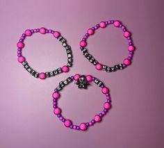 The question that started it all, these fun neon pink bracelets ask- "what's your favorite scary movie?" Perfect for the Scream superfan, these have a fun little Ghostface charm that's already on the go. Watch out, Sidney... What's Your Favorite Scary Movie, Pink Bracelets, Bracelet Combo, Scary Movie, Pink Bracelet, Scary Movies, Braided Bracelets, Friendship Bracelet, Neon Pink