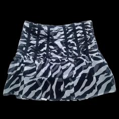 New, Zebra Print Bebe 100% Silk Mini Skirt. Black & White Colors With Ruched Upper, Layered Hem. Small Bebe Logo. Side Zip Closure. Lined. Size 4; Waist 28", Full Length Is 30". Party Zebra Print Bottoms, Ikat Skirt, Hot Pink Bodycon, Flared Skater Skirt, Y2k Mini Skirt, Silk Mini Skirt, Black Leather Mini Skirt, Black And White Tweed, Mini Skirt Black