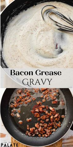 bacon grease gravy Gravy With Bacon Grease, Milk Gravy Recipe, Breakfast Gravy Recipe, Homemade White Gravy, Country Gravy Recipe, White Gravy Recipe, Breakfast Gravy