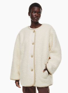 Wilfred Free RIVER JACKET | Aritzia US Jacket Aritzia, The Super Puff, Aritzia Jacket, Liner Jacket, Sherpa Coat, Coat Trends, Puffy Coat, Teddy Jacket, Aritzia Wilfred