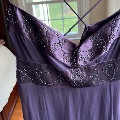 Shell 100% Silk, Lining 100% Polyster. Size 4 Dress In Amethiyst/ Aubergine Color. Never Worn Elegant Dress Dark Purple Dress Prom, Dark Purple Formal Dress, Violet Dress Purple, 90s Prom Dress Grunge, Dark Purple Prom Dresses, 2000s Prom Dress, 2000s Prom, Vintage Purple Dress, Dresses Long Elegant