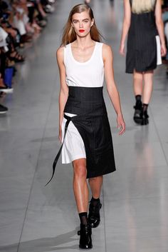 DKNY Spring 2016 Ready-to-Wear Fashion Show Fashion Week 2015, Embellished Jacket, Spring Summer 2016, 2016 Fashion, White Fashion, Yin Yang, Womens Fashion Casual, New York Fashion Week