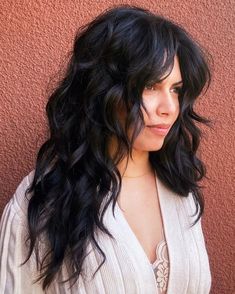 Wavy Long Layers, Layers Styled, Loc Styles Short, Long Shag Cut, Layered Wavy Hair, Unique Loc Styles, Haircuts For Thick Wavy Hair, Long Wavy Haircuts, Grunge Haircut