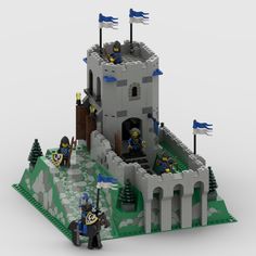 a castle made out of legos with knights on it