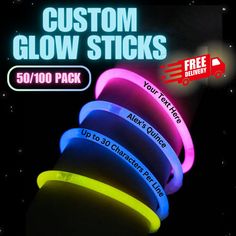 glowing glow bracelets with free shipping for $ 50 or up to 30 characters per pack