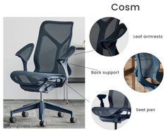 an image of office chair with different features