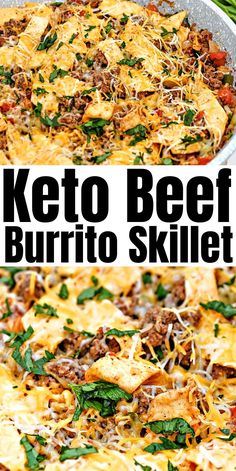 the keto beef burrito skillet is ready to be eaten