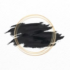 a black and gold circle frame on a white background