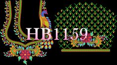 an embroidered design with the words hb169 in pink and green on black