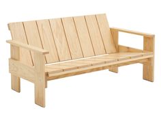 a wooden bench sitting on top of a white background