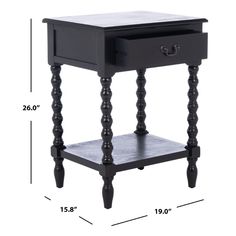 Dakota Fields End Table with Storage & Reviews | Wayfair Black Velvet Curtains, Nursery Nightstand, Kids Bedside Table, White Accent Table, Small Console Table, Jenny Lind, Drawer Console Table, Black Nightstand, Kids Nightstand