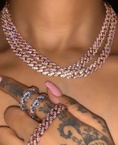 Lavishluxxshop Diamond Cuban Link Chain, Cuban Choker, Cuban Necklace, Pink Choker, Women Choker Necklace, Cuban Link Necklace, Miami Cuban Link Chain, Miami Cuban Link, Womens Chokers