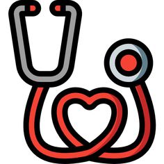 a stethoscope with a heart in the middle and a stethoscope on top