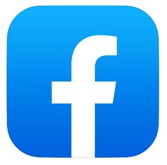 the facebook logo is blue and white