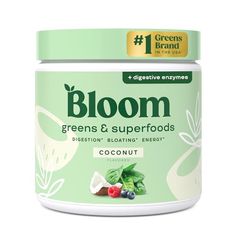 Bloom Nutrition Superfood Greens Powder, Digestive Enzymes with Probiotics and Prebiotics, Gut Health, Bloating Relief for Women, Chlorella, Green Juice Mix with Beet Root Powder, 30 SVG, Coconut Bloom Nutrition Greens, Bloom Greens, Superfoods Powder, Green Powder Smoothie, Bloom Nutrition, Greens Supplement, Green Superfood Powder, Gut Inflammation, Super Greens Powder