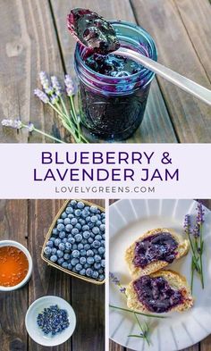 blueberry and lavender jam recipe in a jar