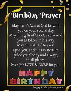 a happy birthday card for a friend with the message,'may the peace of god be with you on your special day