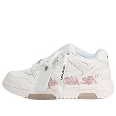 (WMNS) Off-White Out Of Office Low-Top For Walking Sneaker 'White Pink' OWIA259S22LEA0050130 Off White Out Of Office, Out Of Office, Walking Sneakers, White Out, Sneakers White, Low Top, Walking, Off White, Sneakers