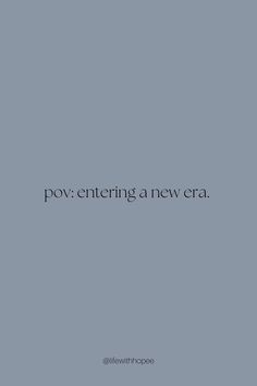 the words pov entering a new era are in black and white on a gray background