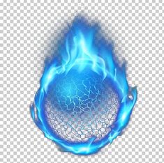 a blue fireball on a transparent background