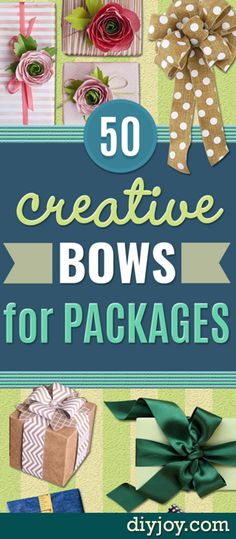 50 creative bows for packages with the title overlay that reads 50 creative bows for packages