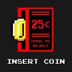 an old computer game with the words insert coin