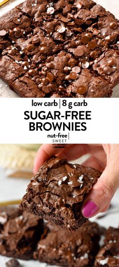 These Fudgy Brownies are healthysugar-free brownies for diabetics with the most amazing chewygooey chocolate texture and only 8 grams of net carbs per serving. Sugar Free Desserts Low Carb, Healthy Dessert Low Carb, Healthy Desserts Low Carb, Brownies For Diabetics, Very Healthy Desserts, No Sugar Brownies Healthy, Sugar Free Brownies Easy