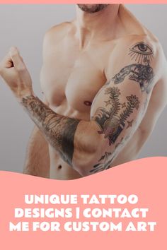 a man with tattoos on his arm and chest