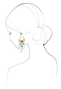 a drawing of a woman's profile wearing earrings