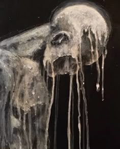 an artistic painting with icicles hanging from it's sides