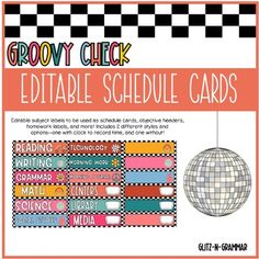 the editable schedule cards for grooy click