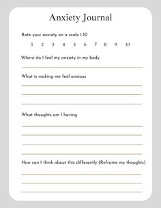 Mental Health Prompt Questions, Feelings Journal Template, Things About Me Journal, Cbt Journal Prompts, Cognitive Reframing, Emotion Journal, Emotional Journal, Digital Journal Ideas, Digital Journal Template