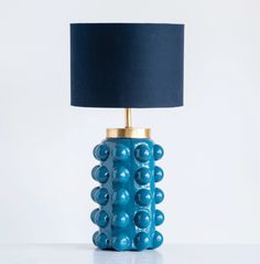 Glass Table Lamp with Black Shade - One Amazing Find: Creative Home Market Teal Table Lamps, Lamp With Black Shade, Bubble Table Lamp, Teal Table, Teal Glass, Bubble Lamps, Creative Co Op, Table Lamp Sets, Black Shade