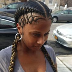 @magicfingersstudio Pondo Hairstyles, Cornrows And Braids, Two Cornrow Braids, All Hairstyles, Two Braids, Beautiful Braids, Girls Hairstyles Braids, Girls Braids