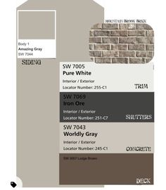 the color scheme for an exterior brick wall