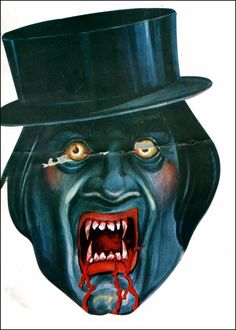 a painting of a man wearing a top hat with his mouth open and teeth wide open