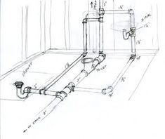 the drawing shows an image of a sink and faucet, which are connected to pipes