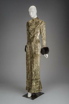 Concert Gown, Drag Clothing, Ahs Hotel, Fashion 1980s, 1980s Style, Formal Clothes, 80's Fashion, Museum Of Fine Arts Boston, Fur Cuffs