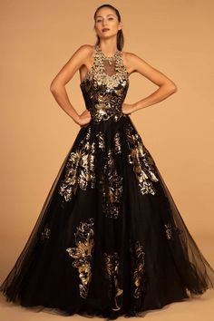 Black/Gold Rome Jersey Mermaid Long Dress Halter Prom Dress, Halter Evening Dress, Halter Prom Dresses, Prom Dress Evening, Dress Luxury, Bridesmaid Dresses Prom, Black Bridesmaid Dresses, Open Back Dresses, Dress Purchase