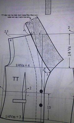 a drawing of a vest pattern with measurements